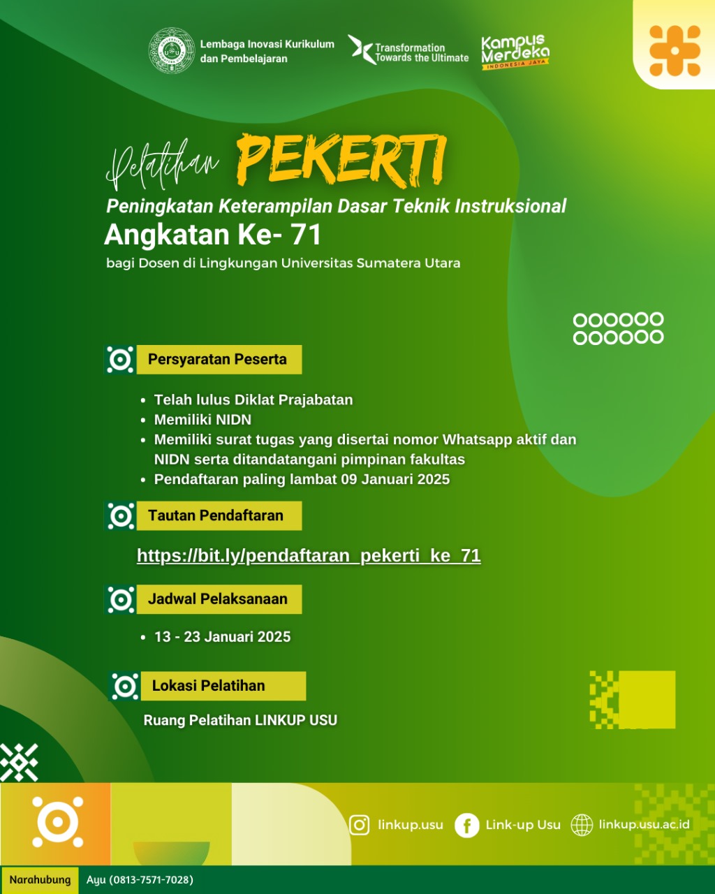 PEKERTI (Improvement of Basic Instructional Techniques) Training for the 71st Batch